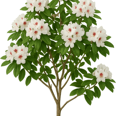 Rhododendron 'Kermesinum Album' - Shoot