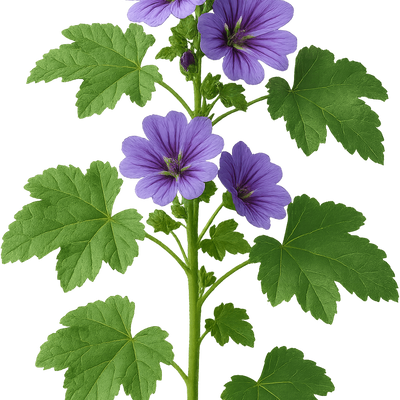 Malva sylvestris var. mauritiana 'Primley Blue' - Shoot