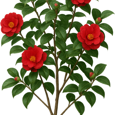 Camellia japonica 'Kerguelen' - Shoot