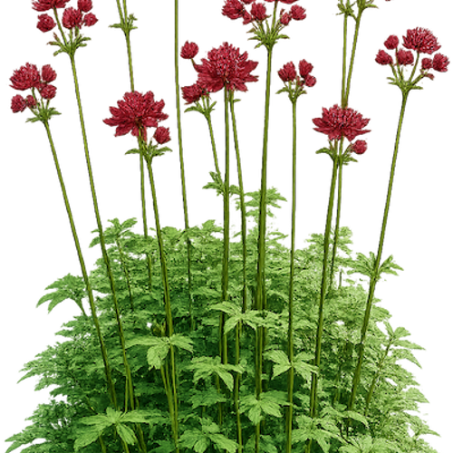 Astrantia major 'Claret' - Shoot