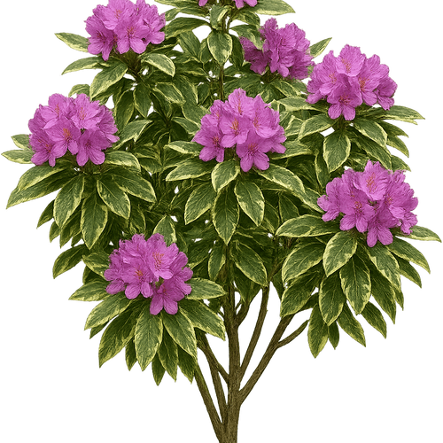 Rhododendron ponticum 'Variegatum' - Shoot