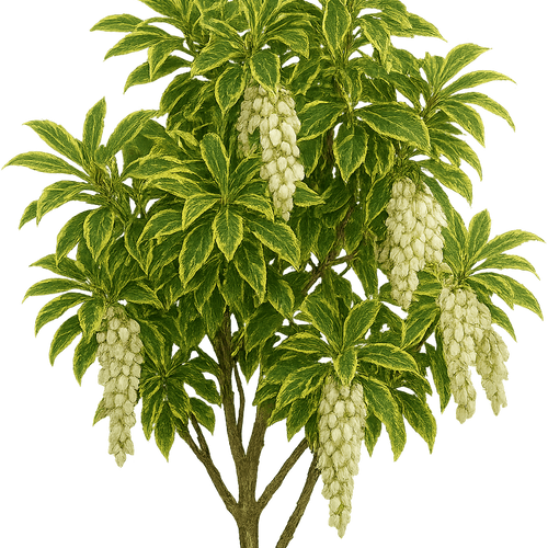 Pieris japonica 'Carnival' - Shoot